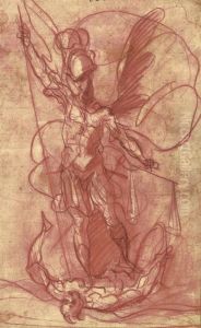 Saint Michael The Archangel Vanquishing The Devil by Sebastiano Folli