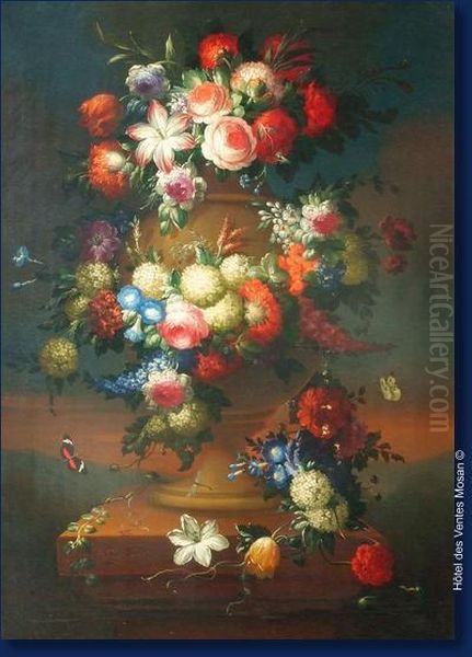 Bouquet De Fleurs Sur Une Colonne - view 1