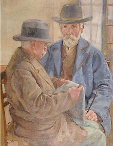 Il Pittore Felice Carena Con L'amico by Enrico Fonda