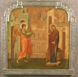 Arcangelo Gabriele E La Madonna In Un Paesaggio Urbano