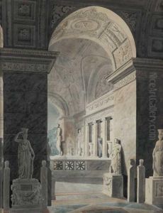 Perspective De La Salle De La Venus Du Musee Napoleon Au Louvre