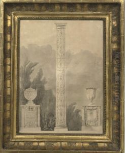Design For A Monument, Possibly For The Villa Albani, Rome by Pierre Francois L. Fontaine