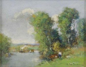 Bord De Riviere Au Remorqueur