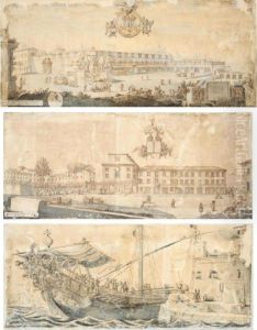 A) View Of The Piazza Di Montecavallo And The Quirinal A) View Of The Piazza Di Montecavallo And The Quirinal