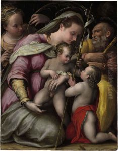The Holy Family With The Young Saint John The Baptist And Saint Catherine Of Alexandria by Lavinia Fontana