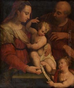 La Sainte Famille Avec Saint Jean-baptiste by Prospero Fontana