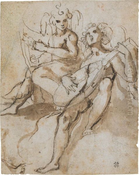 Two Music-making Angels - view 1
