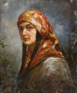 Ritratto Di Fanciulla Con Trecce E Scialle by Roberto Fontano