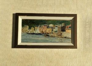 Italienische Kustenstadt Mit Segelbooten by Roberto Fontano