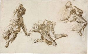 Three Studies Of A Male Nude
