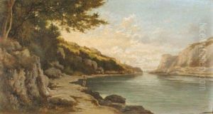 Paysage De Bord De Riviere by Horace Antoine Fonville
