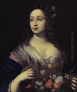 Ritratto Di Gentildonna In Veste Di Flora by Girolamo Forabosco