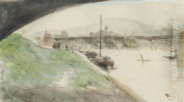 Vue Du Mont Valerien Depuis Les Quais De La Seine - view 1