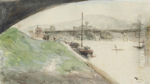 Vue Du Mont Valerien Depuis Les Quais De La Seine by Jean-Louis Forain