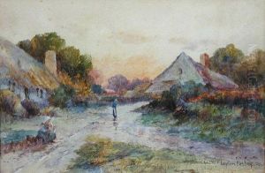 Mother Andchild On A Village Path by John Colin Forbes