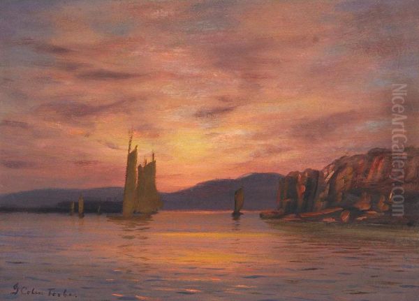 Sail Boats At Sunset - view 1