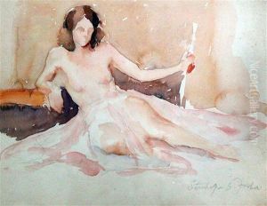 Sketch Of A Female Nude by Stanhope Alexander Forbes