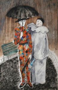Two Clowns by Vivian Forbes