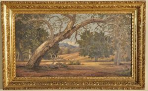 Unsigned Oil On Canvas Depicting A California Pastoral Landscape by Henry Chapman Ford