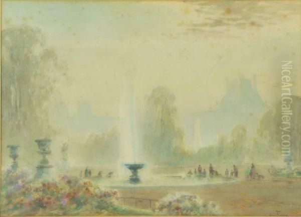 Fontaine Dans Un Parc (versailles ?) - view 1