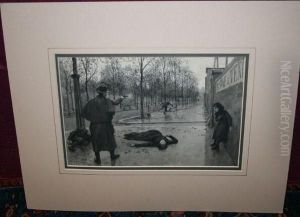 French Street Scene, The Shooting by Amedee Forestier