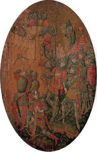 Knights Attacking A Castle - view 1