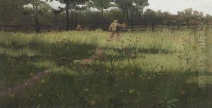 Farm Field With Wildflowers by John Wycliffe Lowes Forster