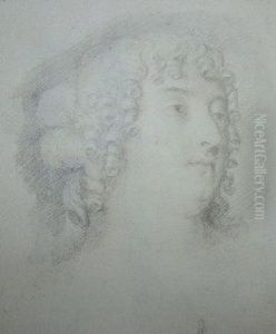 Plumbago Portrait Of A Woman by Thomas Forster