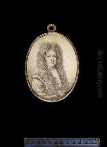 A Gentleman, Wearing Cloak, Jabot And Very Long Curled Wig. by Thomas Forster