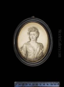 A Lady, Wearing Robe, Pinned To Her Underslip With A Jewelled Brooch And Cloak. by Thomas Forster