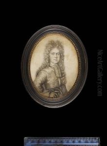 A Young Gentleman, Wearing Doublet, Lace Jabot And Very Long Powdered Wig, His Right Hand On His Hip.