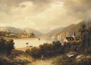 Rheinlandschaft Mit Blick Auf Boppard.