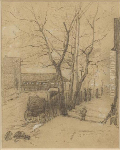 Winter City Street Scene - view 1
