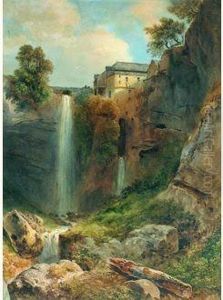 Vue De La Grande Cascade De Tivoli by Simeon Fort