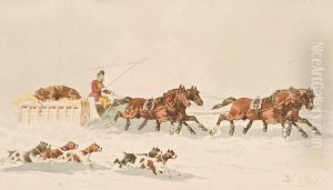 Le Retour De La Chasse A L'ours by Theodore Fort