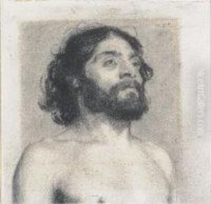 Head Of A Bearded Man by William Banks Fortescue