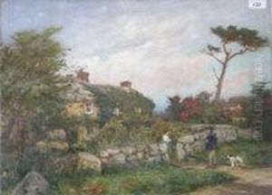 At The Cottage Wall by William Banks Fortescue