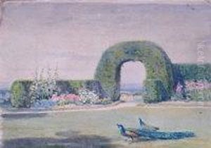 Peacocks On The Lawn by William Banks Fortescue
