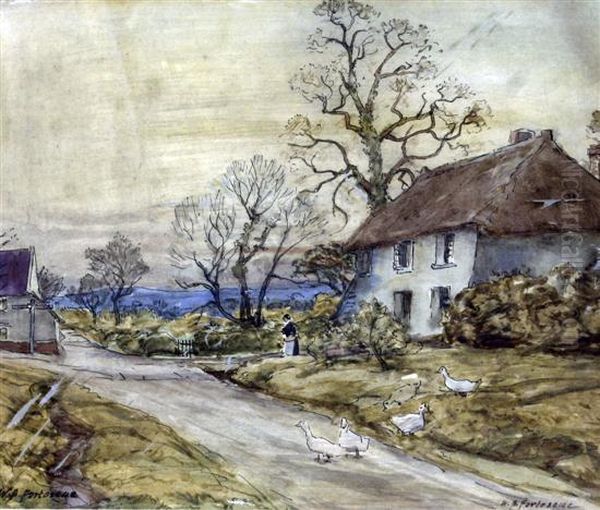Ducks On A Village Street - view 1