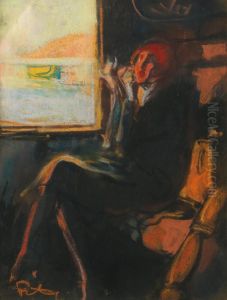 Jeune Femme Dans Un Train by Fortuney
