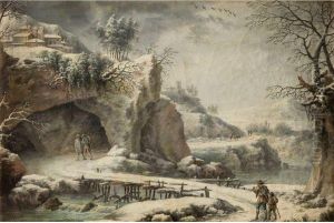 Paysage De Riviere Gelee Anime De Personnages