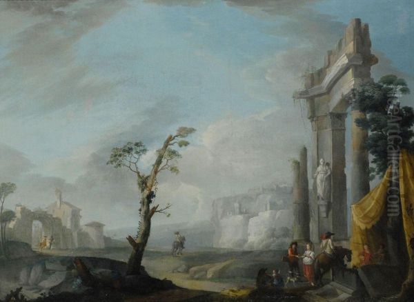 Paesaggio Con Figure E Architetture - view 1