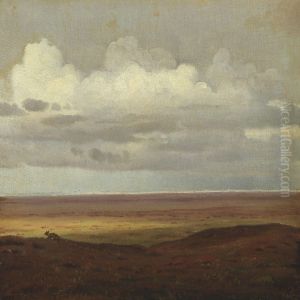 View Over Heather Moorland With Fox