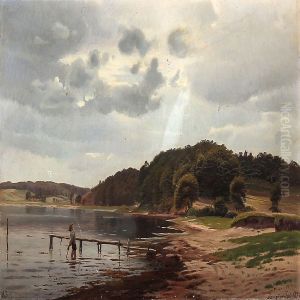 Coastal Scene From Damgard Beach, Denmark. by Harald Foss