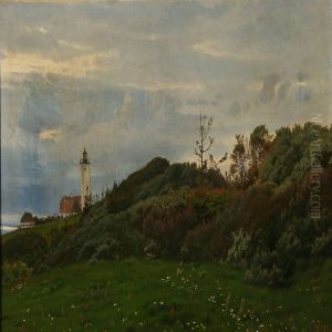 Summer Day At R sn s Lighthouse, Denmark by Harald Foss