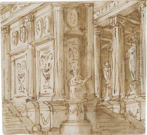 An Architectural Study For A Palace by Domenico Fossati