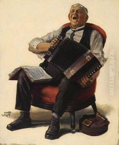 Man Playing Accordion.