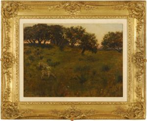 Sheep In A Sunset Meadow