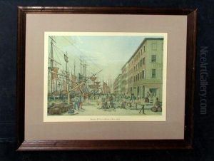 New York In 1846 And South Street From Maiden Lane 1828 by Frederick Lucas Foster