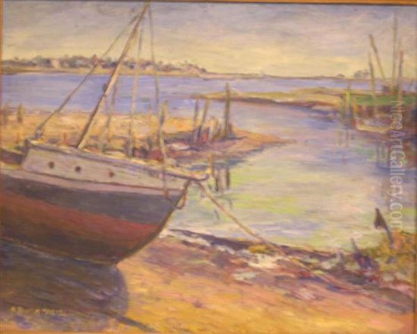 Shoreline Withbeached Boat - view 1